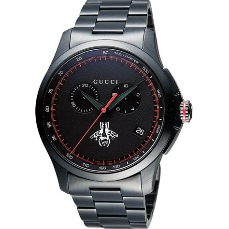 gucci mens black steel watch|gucci men watches clearance.